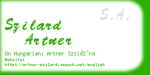 szilard artner business card